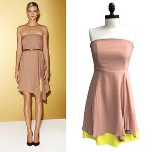 Strapless Silk Nude Chartreuse Not Gucci Mini Dress Small